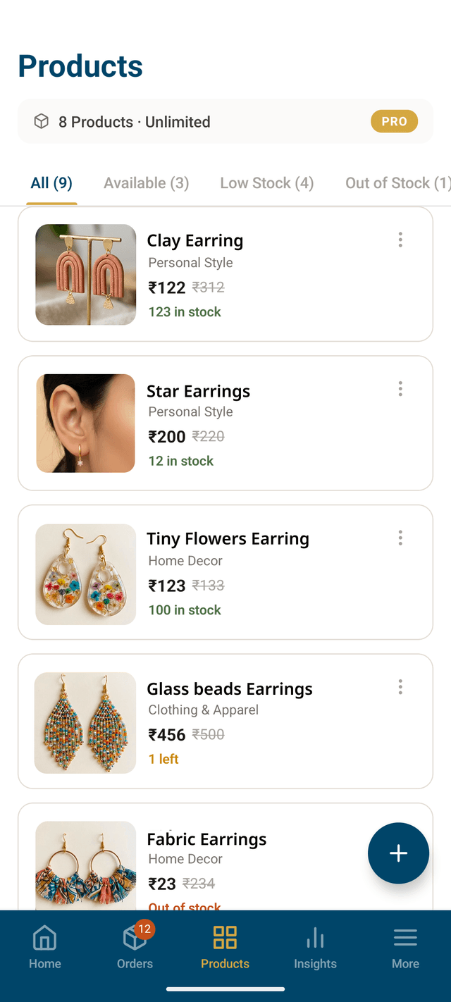 Chiblu Seller App — Products