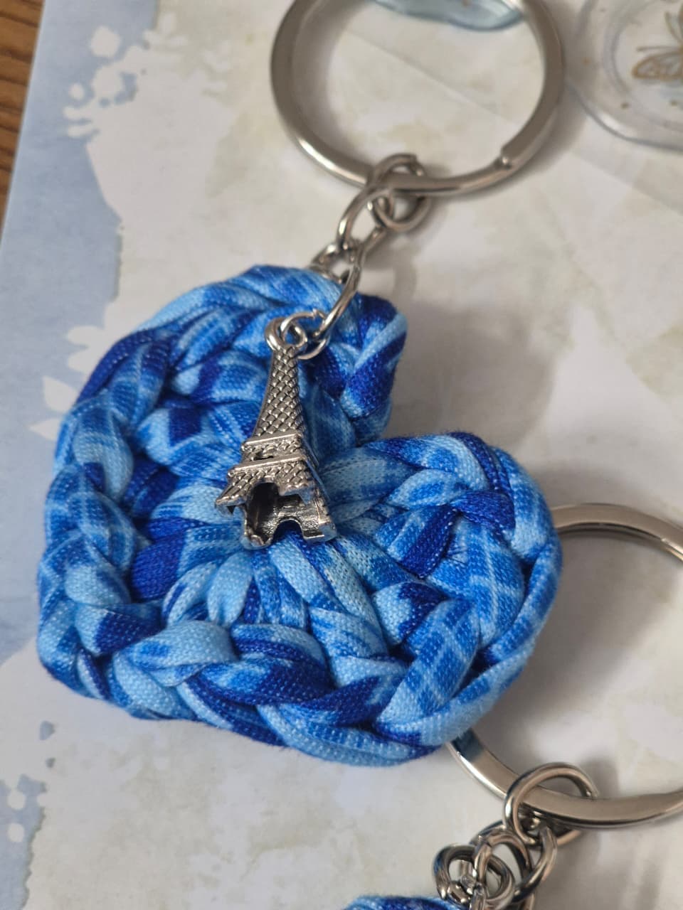 Ocean Blue Heart Keyring