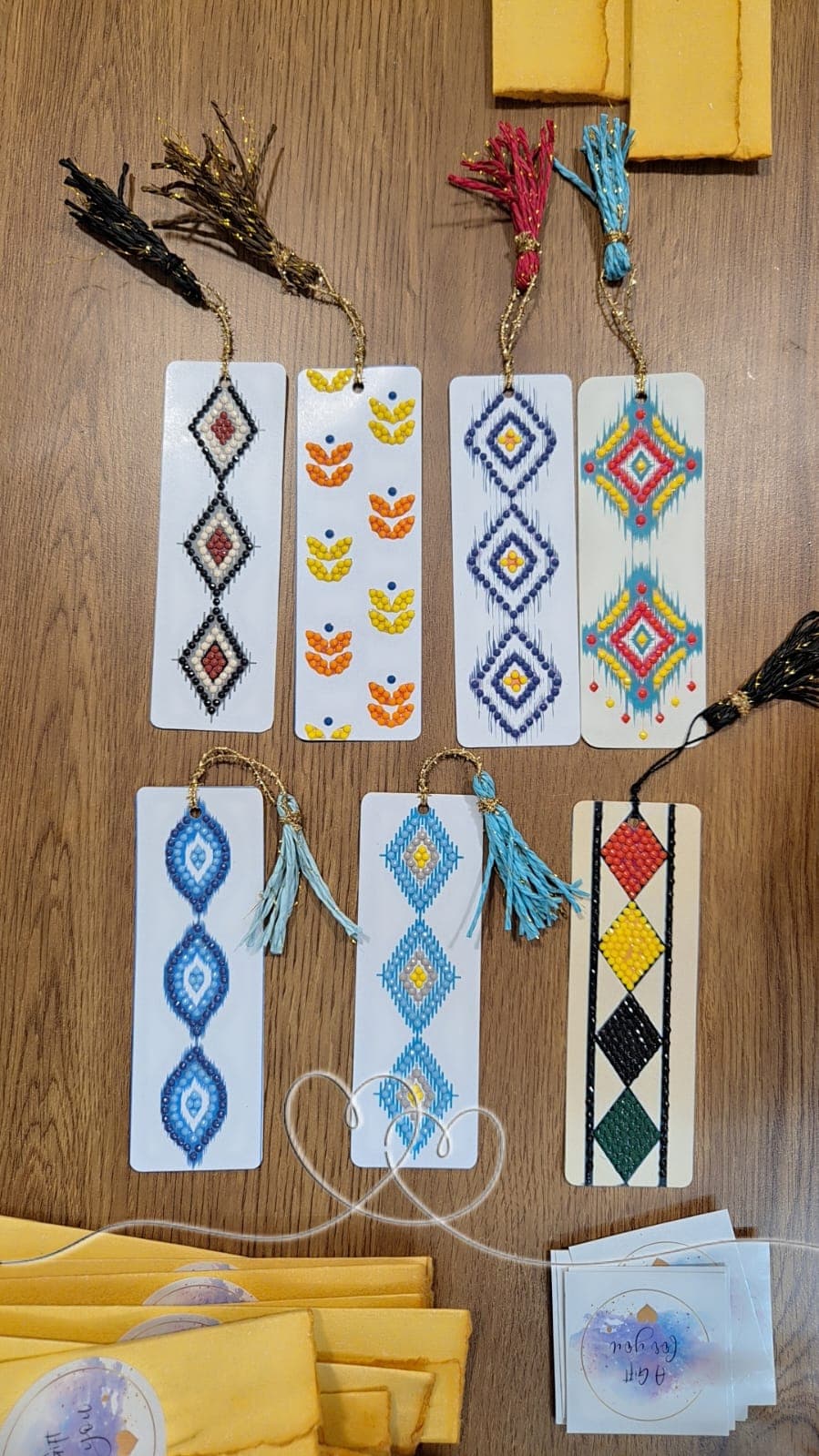 Geometric Diamond Bookmarks (set of 7)