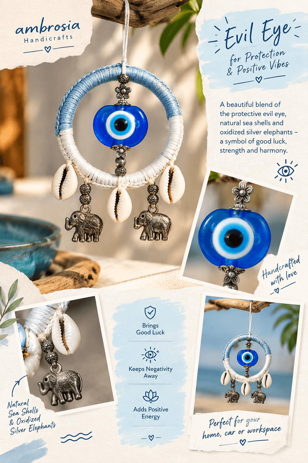 Ocean Blessings Evil Eye Charm