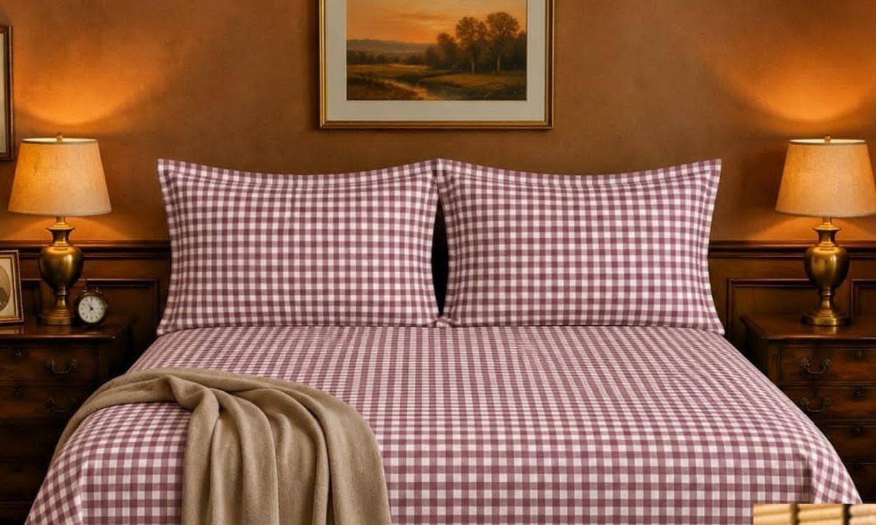 Checks & Stripes Bedsheet Set - Image 1