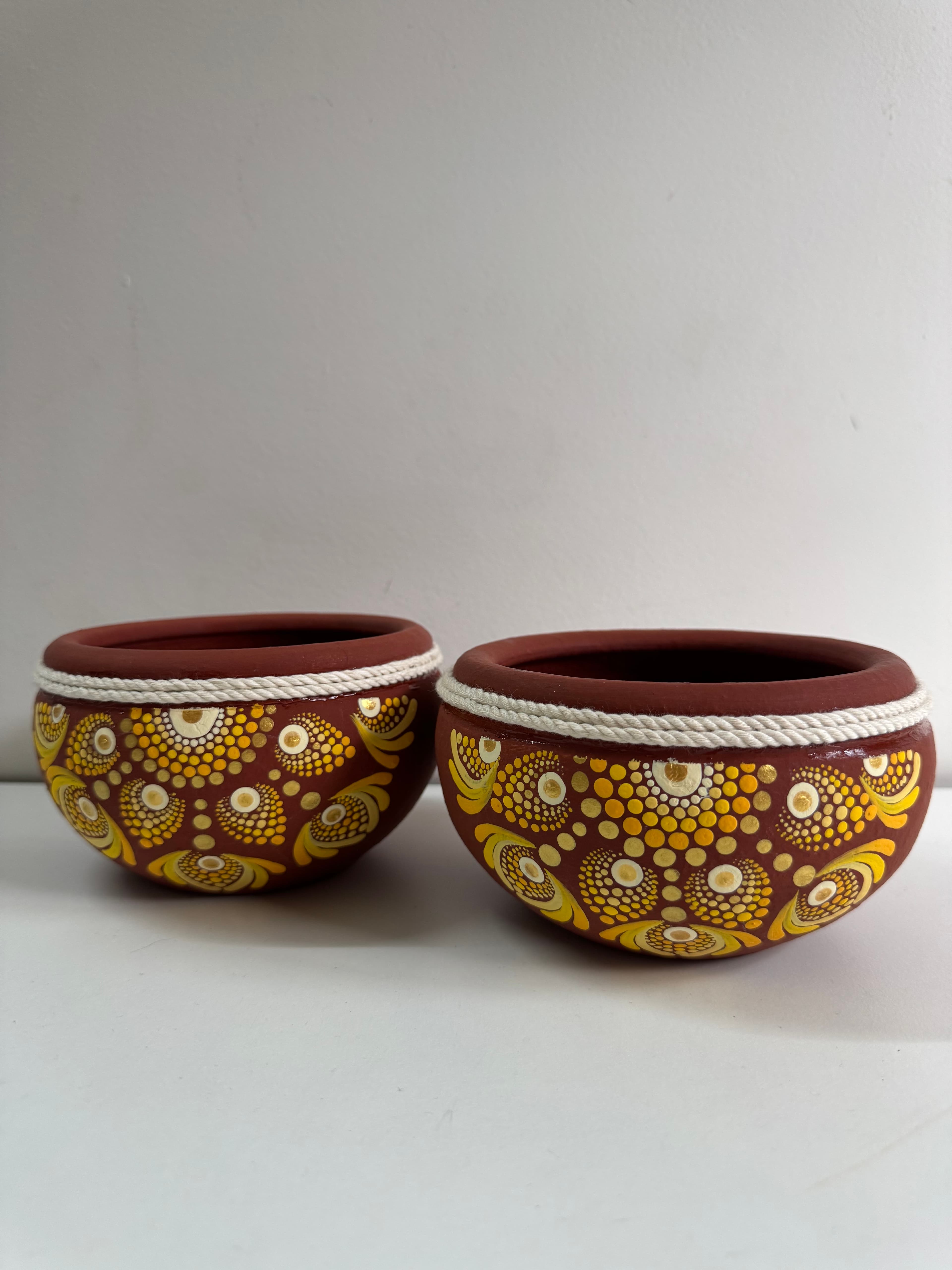 Yellow Mandala planters - Image 1