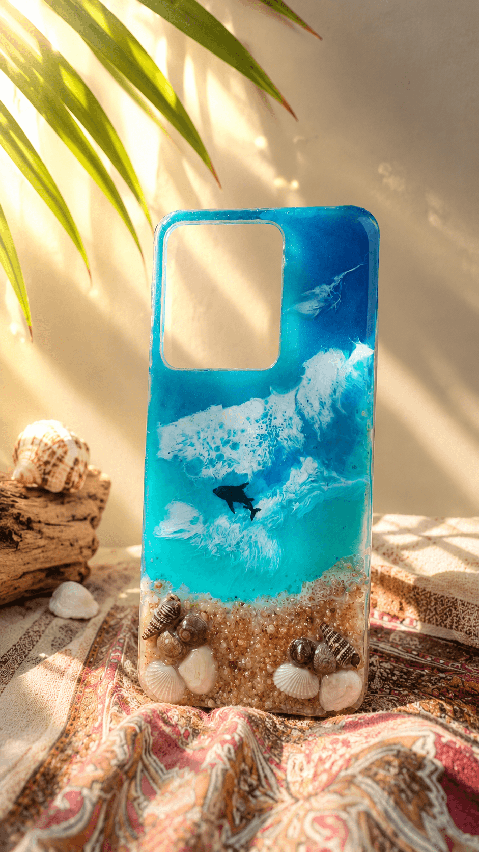 Handmade 3D Ocean 🌊 Wave Resin Phone Case – Custom Beach Seascape Cover
